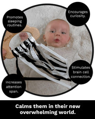 Samuel Sensory soft grosgrain ribbon emphasizes grip and sensory variety for little hands