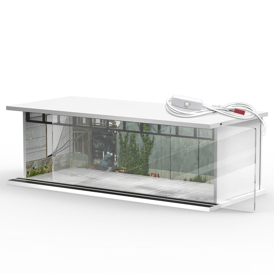 SAMYUCHO 1/64 diecast display case with LED light showcases Hot Wheels models vividly.