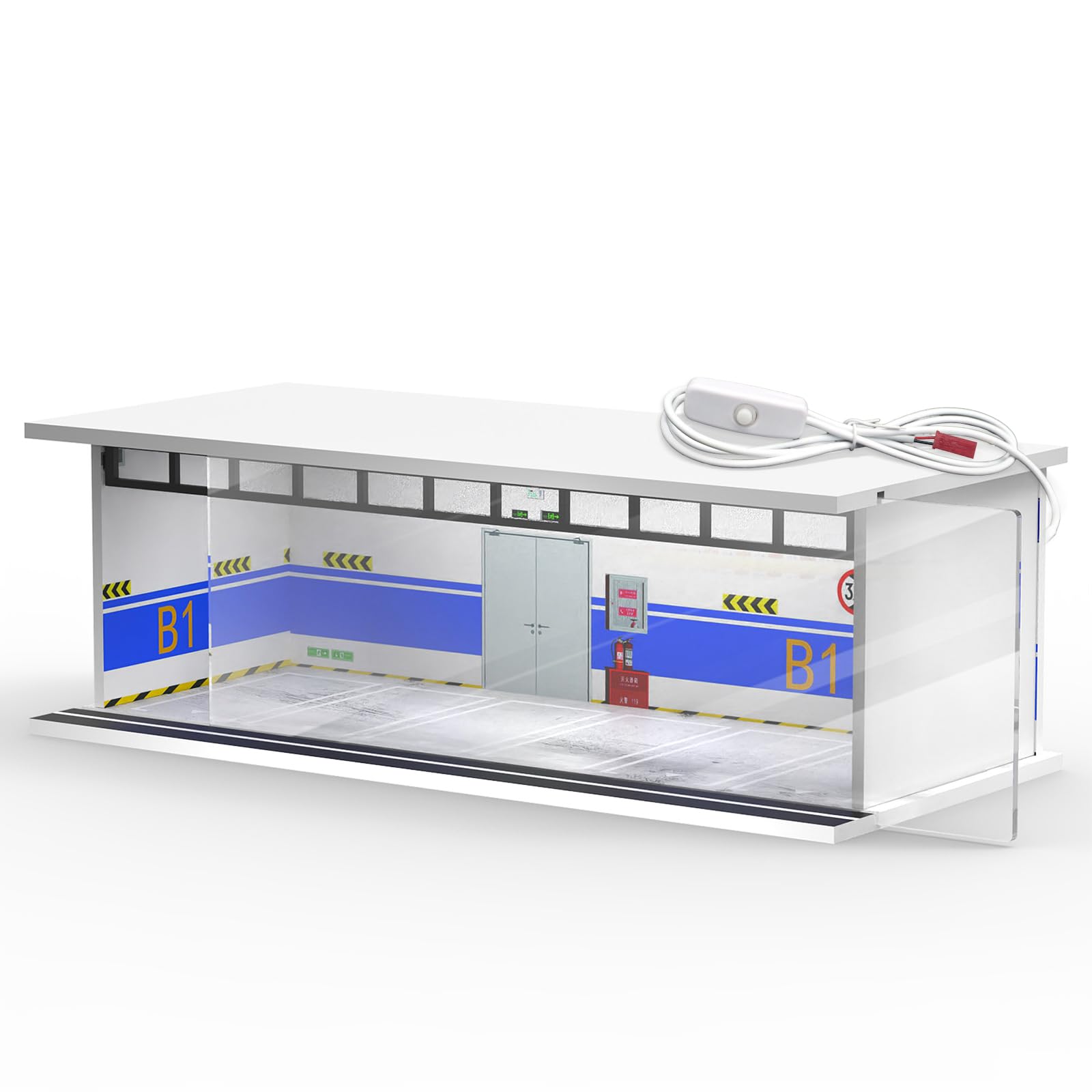 SAMYUCHO 1/64 diecast display case with LED light highlights your Hot Wheels collection.