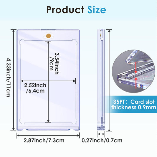 SAMYUCHO 35pt magnetic card case with easy-open buckle for quick access