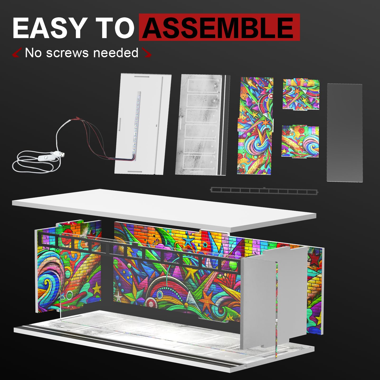 SAMYUCHO compact diecast storage diorama keeps cars organized