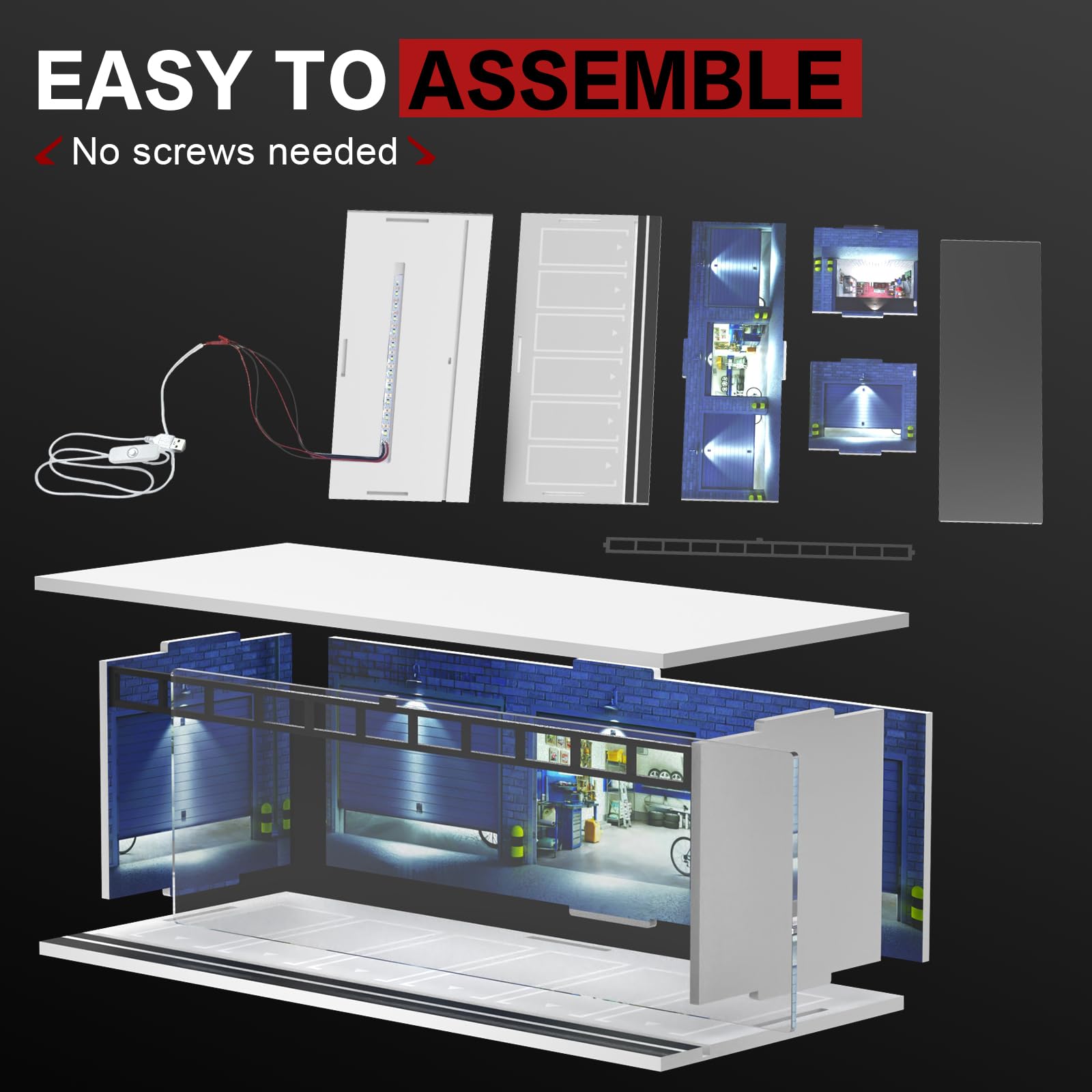 SAMYUCHO LED diorama lighting enhances car display ambiance.