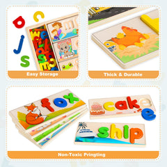 SANANT child matches letters to CVC cards to boost word recognition.