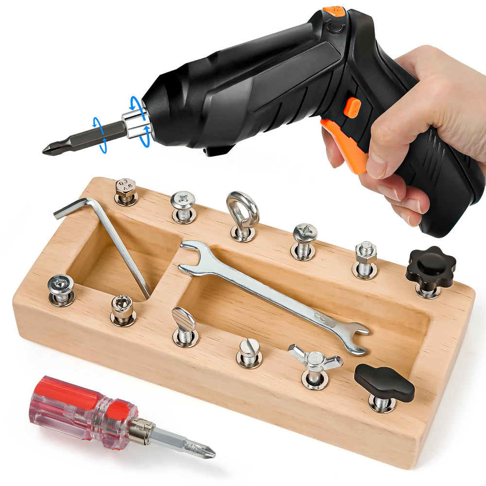 SANANT Montessori screwdriver board with electric drill elevates hands-on learning and problem-solving.