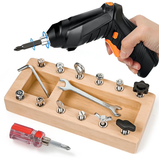 SANANT Montessori screwdriver board with electric drill elevates hands-on learning and problem-solving.