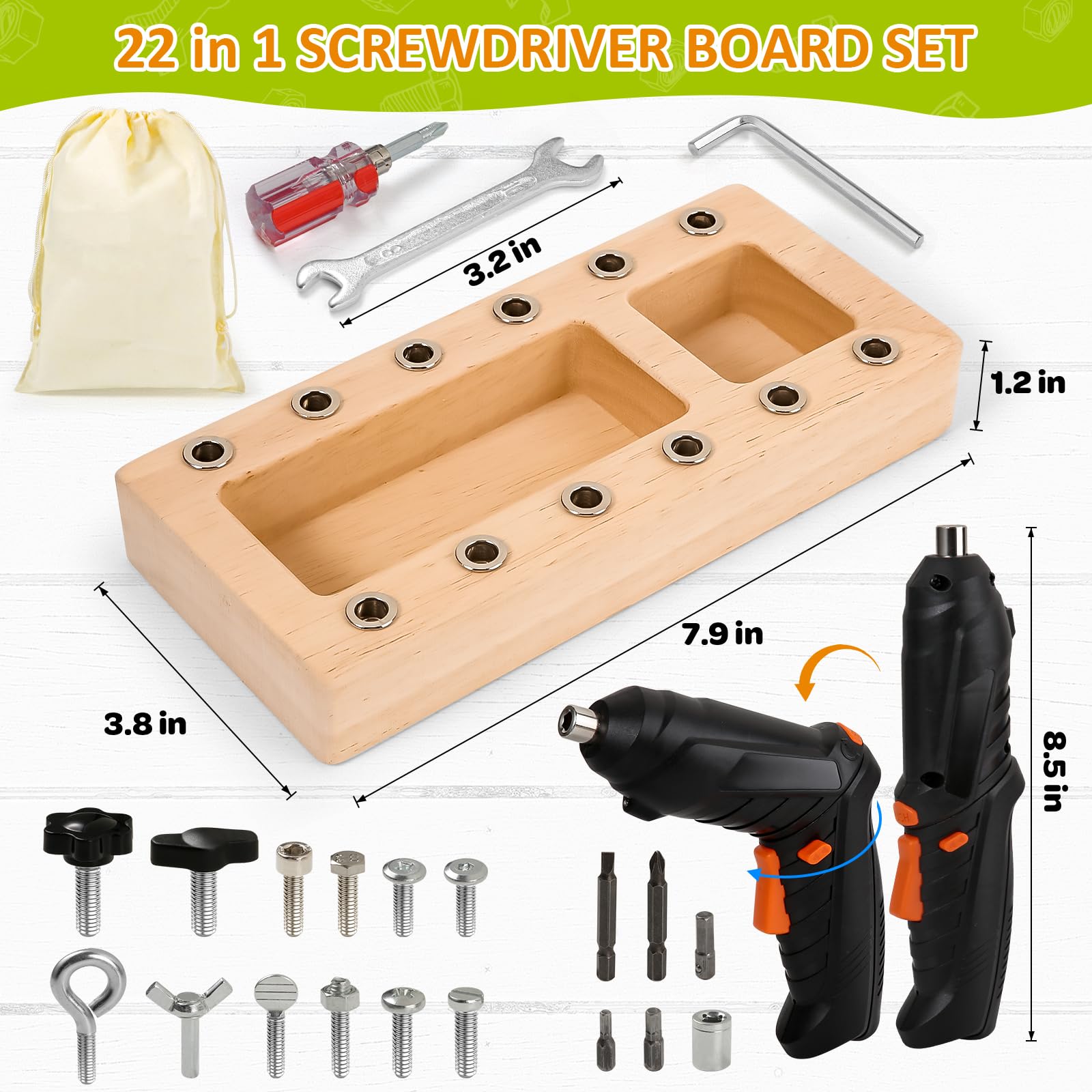 SANANT Montessori screwdriver board sensory learning promotes focus and independent play.