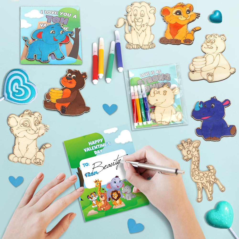 SANANT durable wooden pieces ready for kids to customize during Valentine projects.