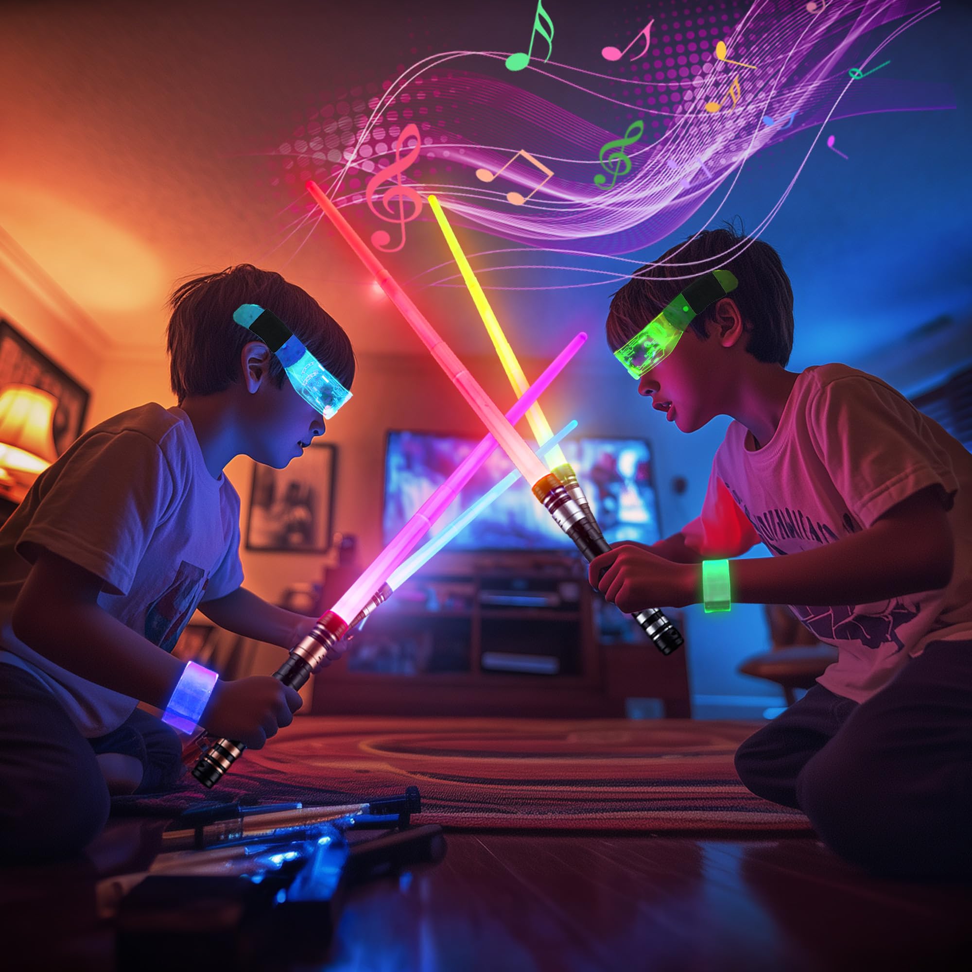 SANCO light-up sabers color-changing action with motion-activated FX sound for epic battles.