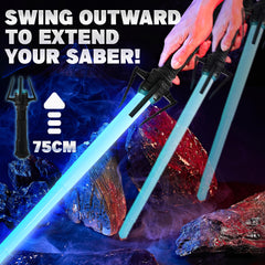 SANCO retractable sabers extend from 10 to 30 inches for dramatic scenes
