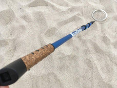 Sand Dipper full-size beach scoop blue with 6-inch basket for easy shoreline treasure hunting.