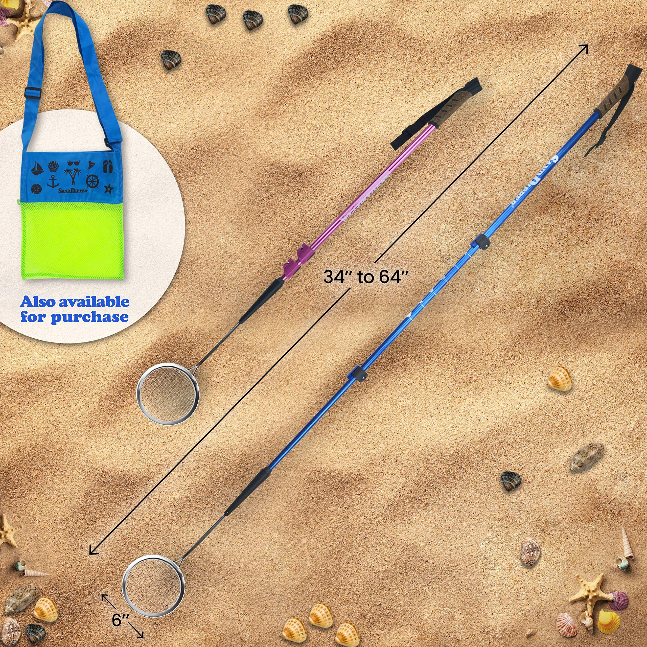 Sand Dipper 34 to 64 inch adjustable pole fits all heights.