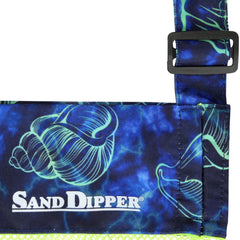 Sand Dipper mesh-beach-bag lets sand fall away while keeping treasures secure.