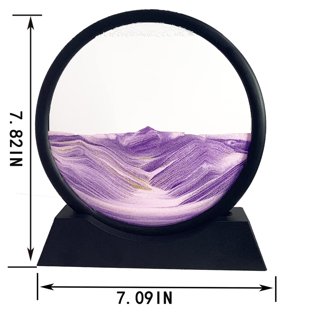 SANDCLE purple liquid motion sand; stress-relief moments during breaks.