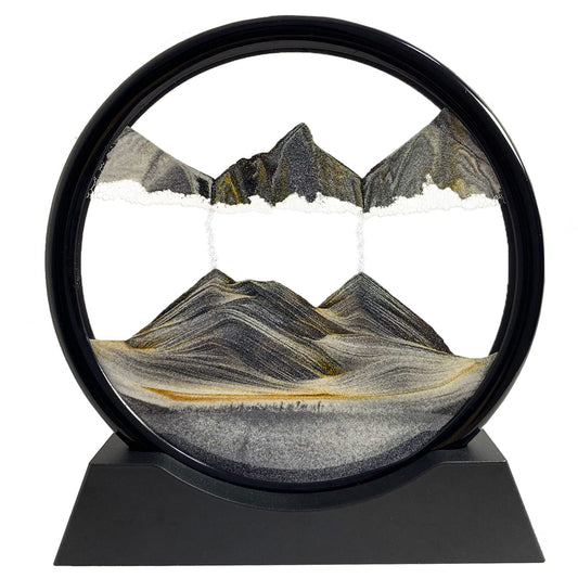 SANDCLE Moving Sand Art in a 12-inch glass frame for vibrant desktop decor