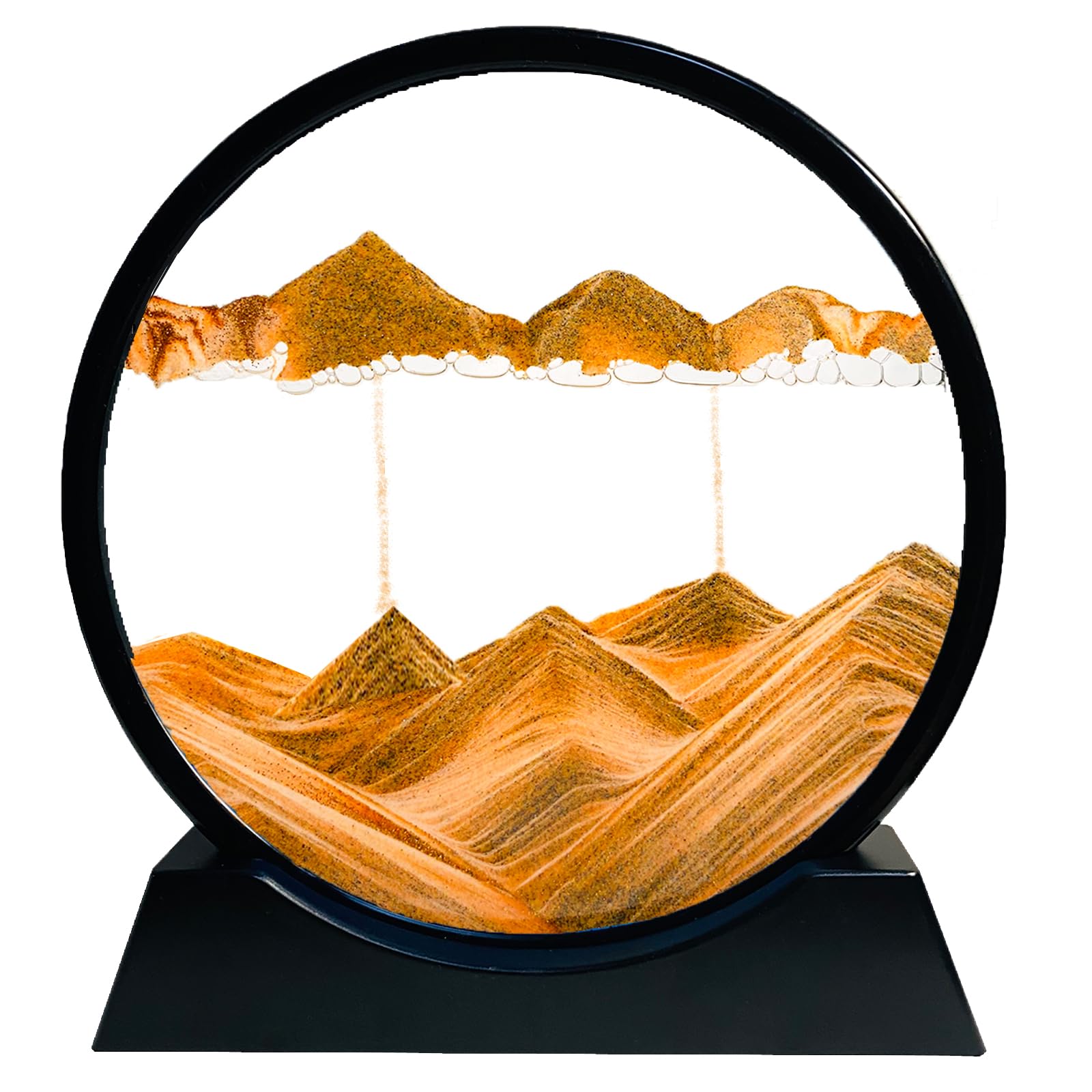 SANDCLE Moving Sand Art in yellow 7in for desk relaxation