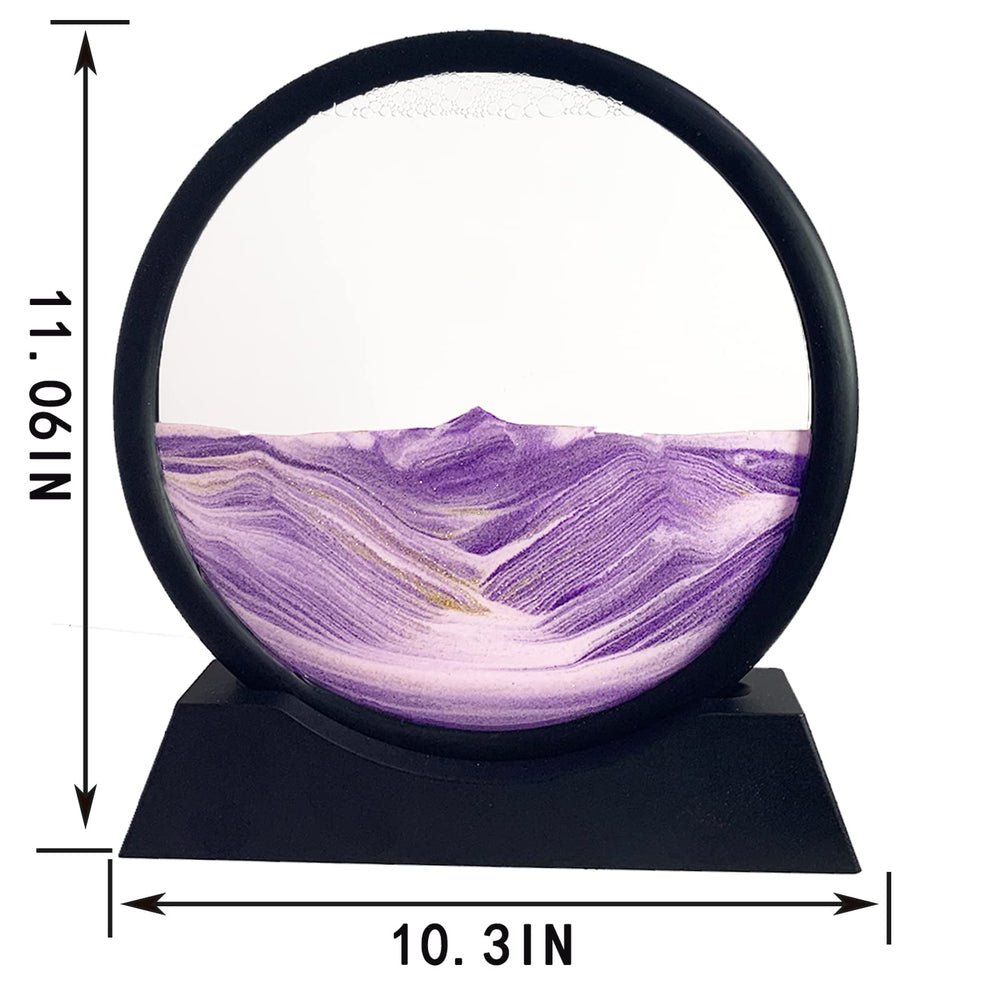 SANDCLE round glass frame showcase offers elegant decor with soothing motion.