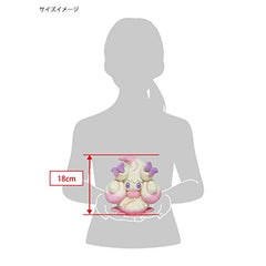 Sanei San-Ei Alcremie Ruby Mix plush in hands showing compact size for hugs
