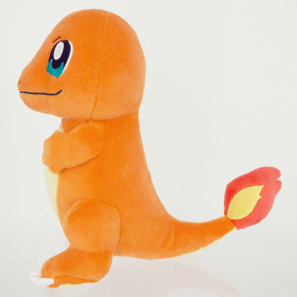 Sanei Charmander plush flame detail, vibrant accents that spark imagination.