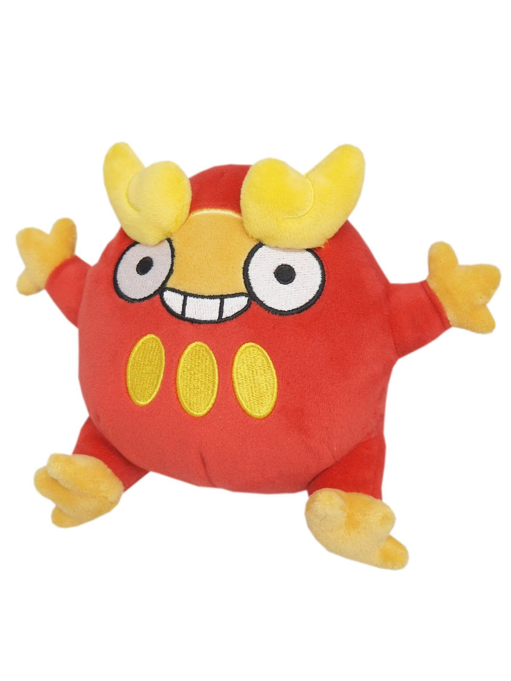 Sanei Darumaka plush in red and yellow; cozy collectible and gift.