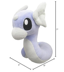 Sanei Dratini plush full display; 7-inch size fits shelves