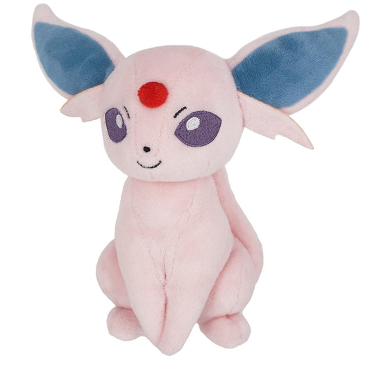Sanei Espeon plush front view showcases lilac fur for a cozy display.