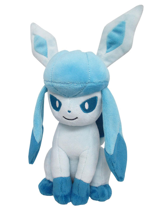Sanei Glaceon plush full-body view for display and collection.