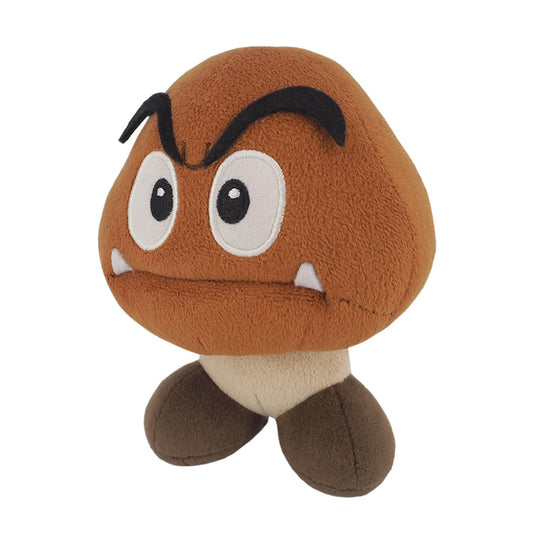 Sanei Goomba plush front view, soft and cuddly desk companion