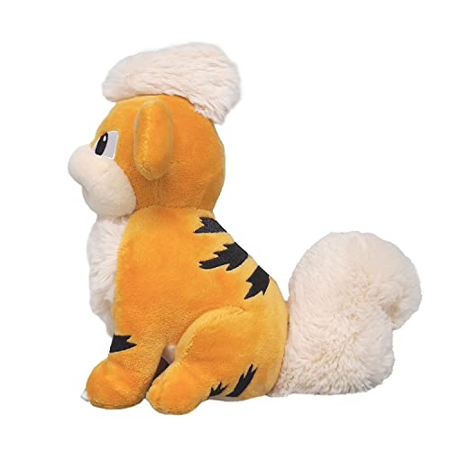 Sanei Growlithe plush paw detail, highlighting soft texture and play-friendly design.