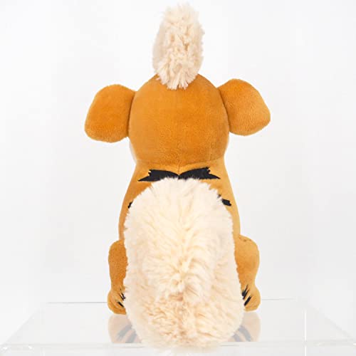 Sanei Growlithe plush posed in sitting view, ready to be a collectible friend.