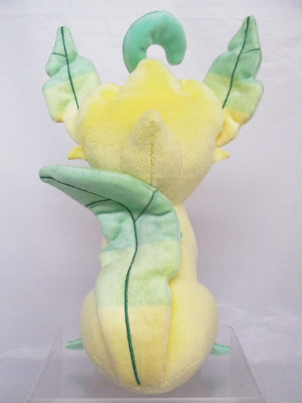 Sanei Leafeon plush body detail, leafy ears and tail texture.