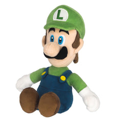 Sanei Luigi plush front view, soft and cuddly collectible for Mario fans.