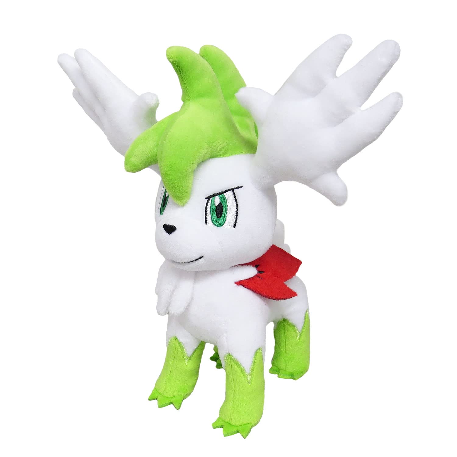 Sanei Pokemon PP220 Sheimi Sky Form plush side view, ideal display for collectors