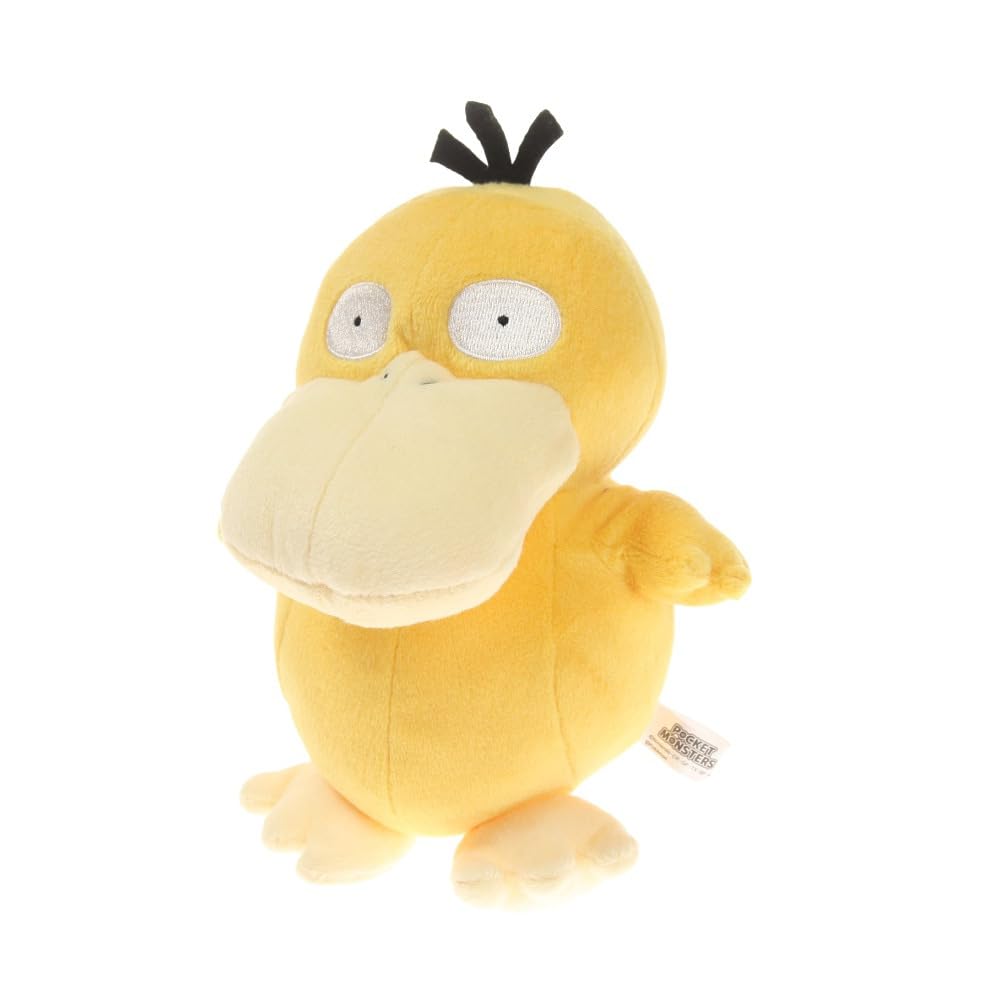 Sanei Psyduck All Star plush face detail for display and cuddling.
