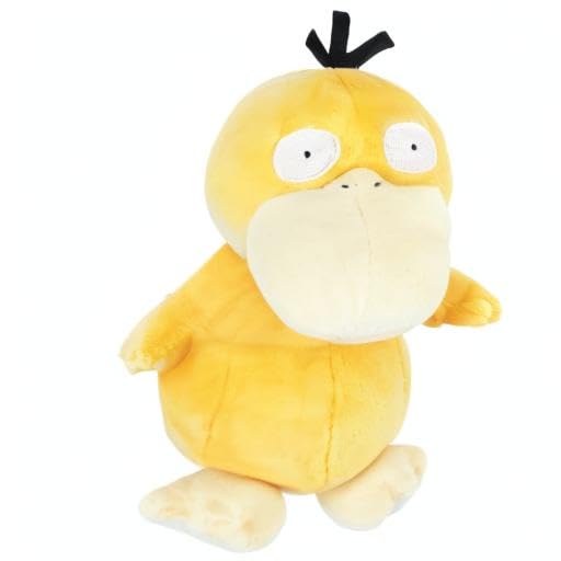 Sanei Psyduck plush in sealed retail packaging.