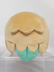 Sanei Rowlet plush leaf-bowtie detail, charming display feature