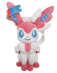 Sanei Sylveon plush bow detail ideal for collectors and fans.
