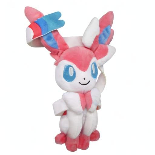 Sanei Sylveon plush display-ready pose for shelves and desks.