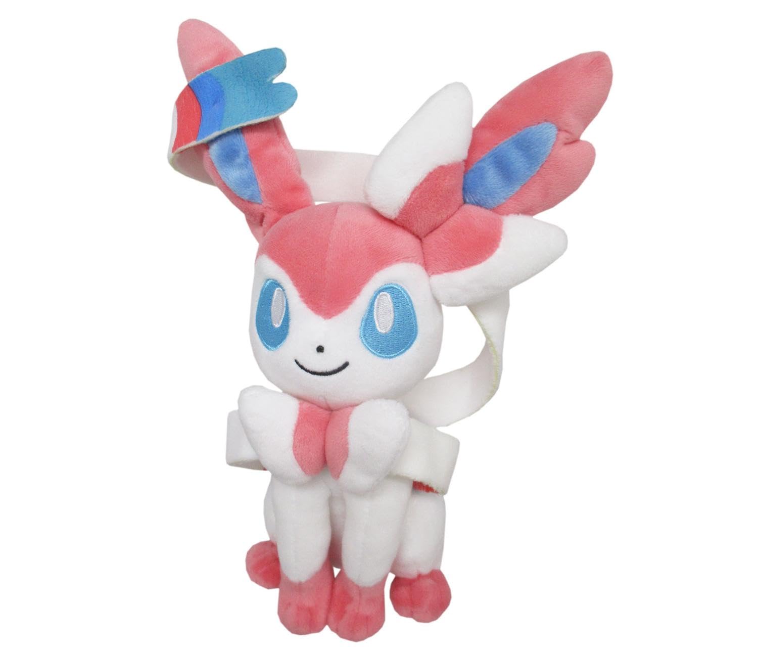 Sanei Sylveon plush front view for display and cuddly decor.