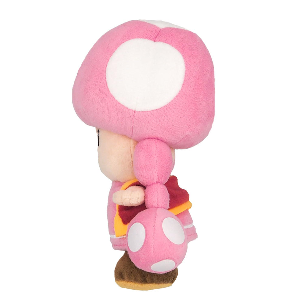 Durable stitching on Sanei Toadette plush for daily play and hugging.