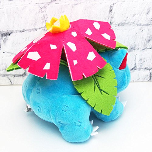 Sanei Venusaur plush face detail highlighting soft texture and charm for gifts.