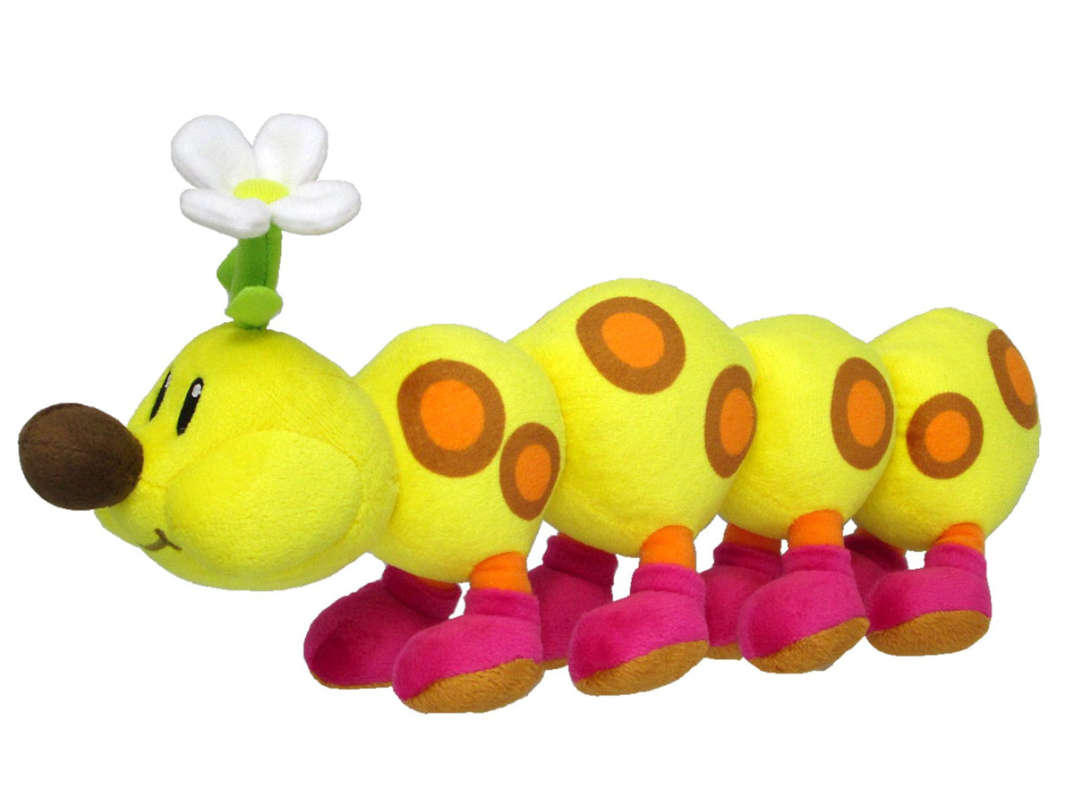 Sanei Wiggler 13-inch plush, official Mario collectible for display and cuddling.