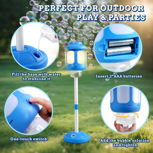 SANGQAOFU Bubble Machine uses water-fill base for stable, wobble-free setups.