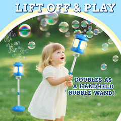 SANGQAOFU Bubble Machine with ground spike mount for quick outdoor stability.