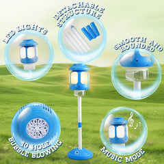 SANGQAOFU Bubble Machine lights and music enhance kids' playtime.