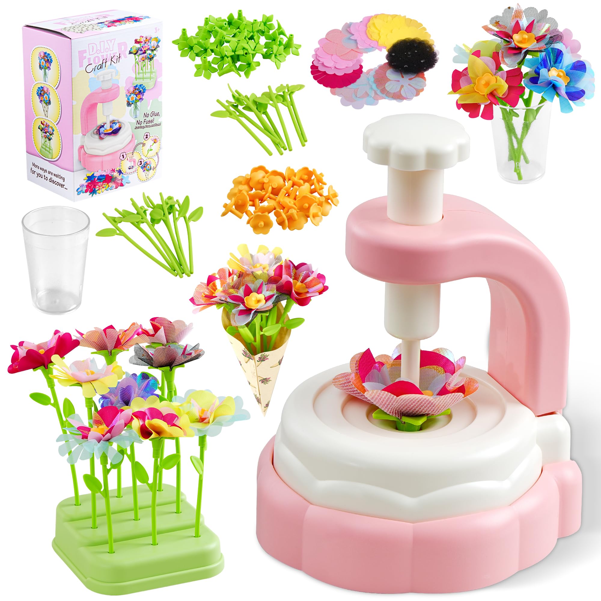 SANGQAOFU fabric flower kit package invites kids to craft creativity.