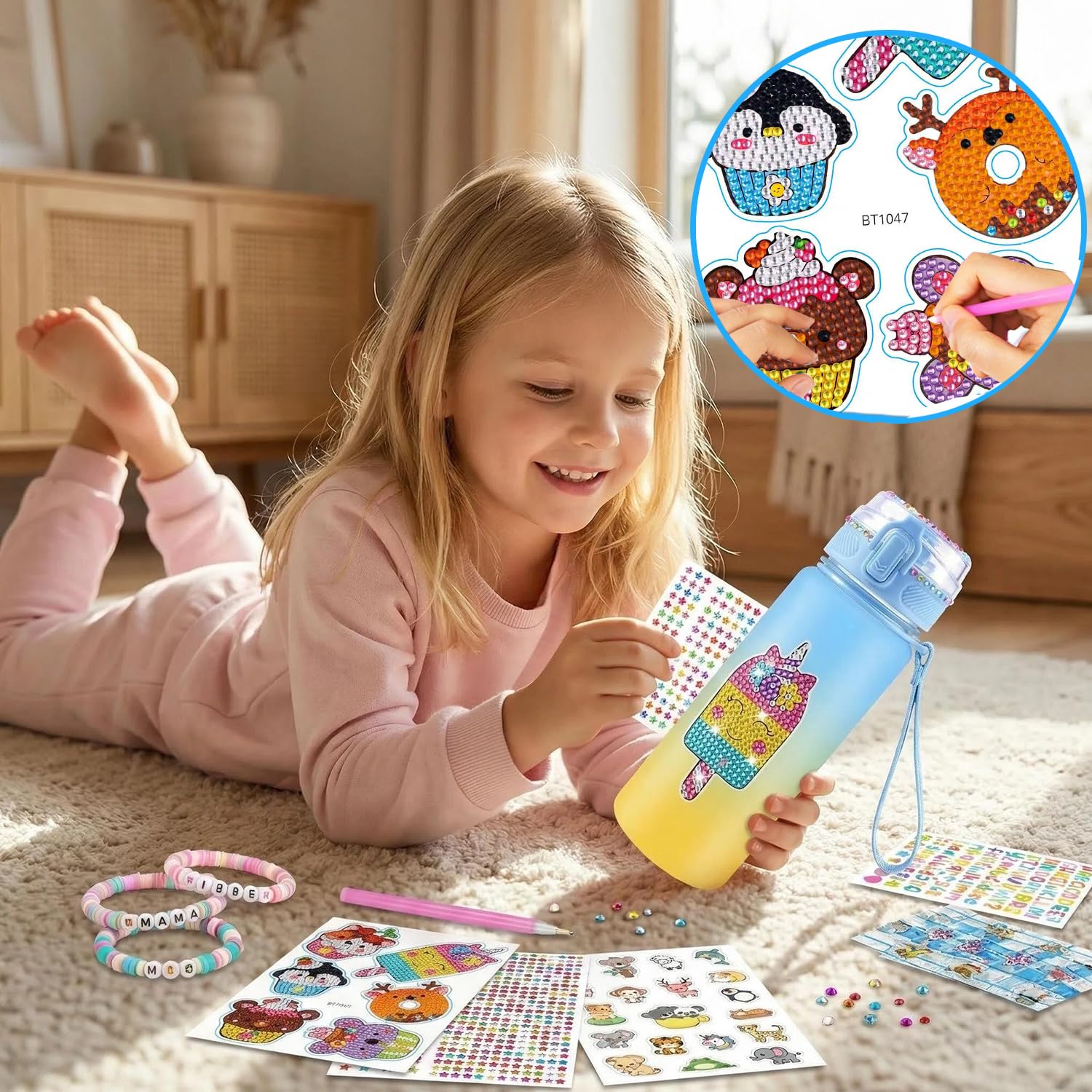 Sanilinwild sparkling diamond stickers elevate bottle designs for glittery personalization.