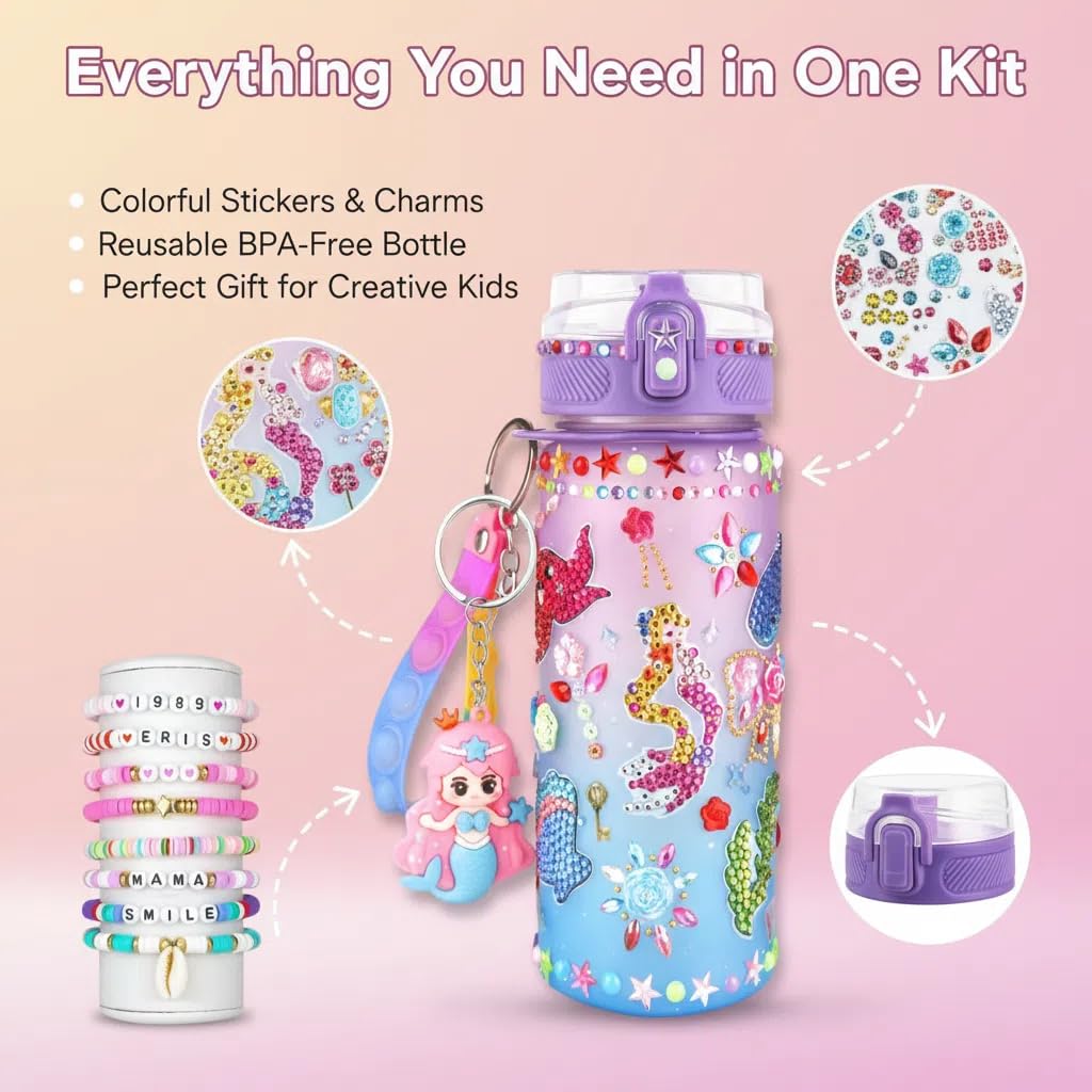 Sanilinwild unicorn sticker pack adds playful decor to kids' bottles.