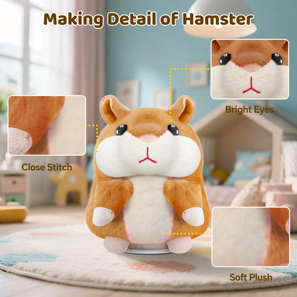 SANJOIN Talking Hamster brown switch-off view, conserves battery life