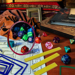 SANKOYO RPG spell templates designed for 28mm–32mm minis during play.