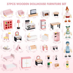Sanlebi dollhouse accessories with drawers and mirror for realistic detail.